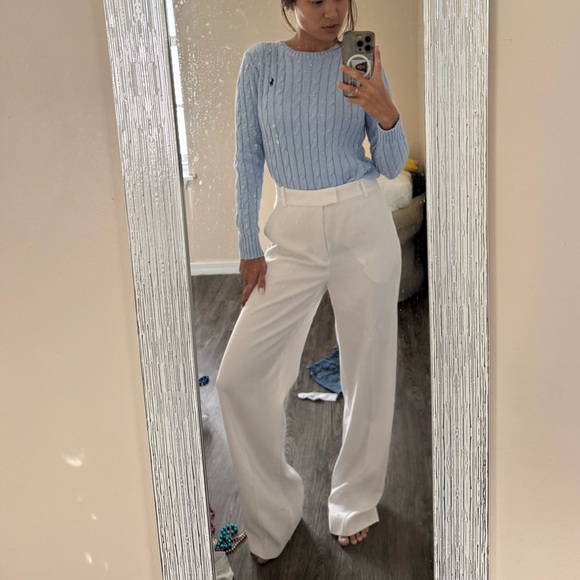 Zara Pants - Zara White Wide-Leg Pants